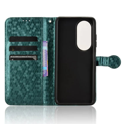 For Oukitel C38 Case Dot Pattern PU Leather Folio Flip Wallet Phone Cover