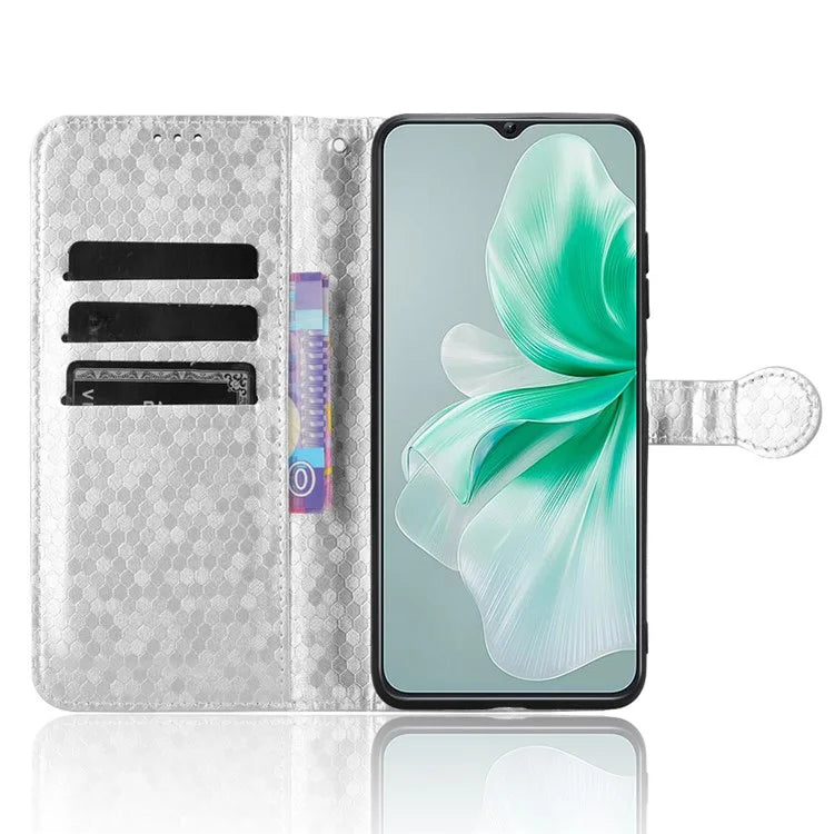 For Oukitel C38 Case Dot Pattern PU Leather Folio Flip Wallet Phone Cover