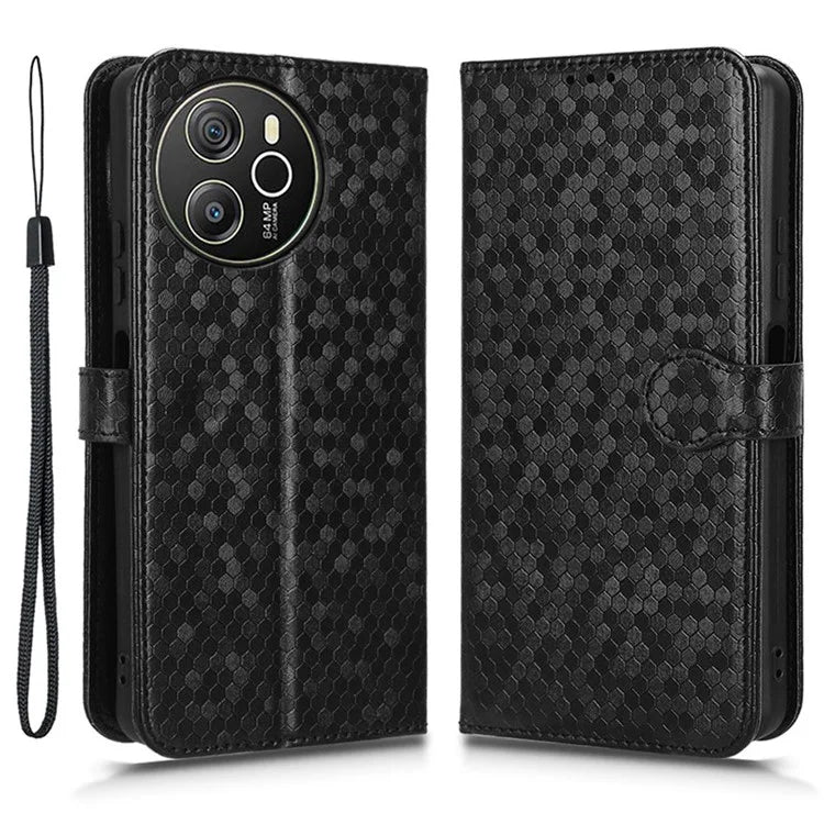 For Blackview Shark 8 / Oscal Tiger 12 Case Dot Pattern PU Leather Phone Cover Magnetic Clasp Stand