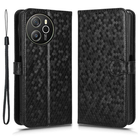 For Blackview Shark 8 / Oscal Tiger 12 Case Dot Pattern PU Leather Phone Cover Magnetic Clasp Stand