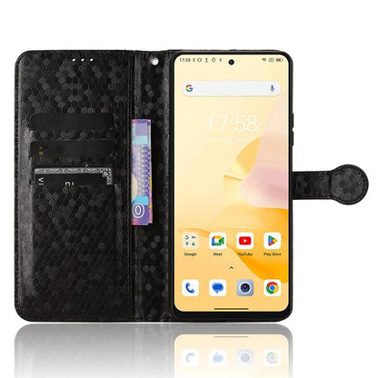 For Blackview Shark 8 / Oscal Tiger 12 Case Dot Pattern PU Leather Phone Cover Magnetic Clasp Stand