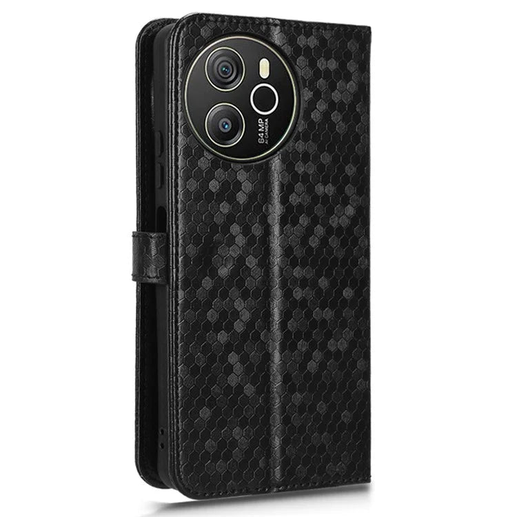 For Blackview Shark 8 / Oscal Tiger 12 Case Dot Pattern PU Leather Phone Cover Magnetic Clasp Stand