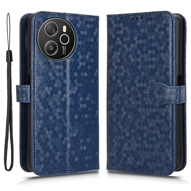 For Blackview Shark 8 / Oscal Tiger 12 Case Dot Pattern PU Leather Phone Cover Magnetic Clasp Stand