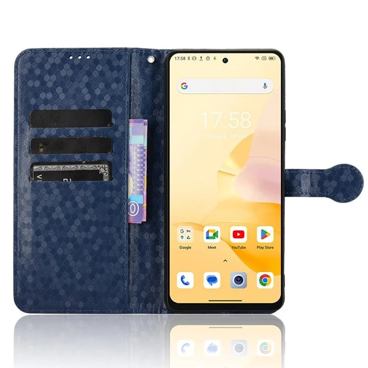 For Blackview Shark 8 / Oscal Tiger 12 Case Dot Pattern PU Leather Phone Cover Magnetic Clasp Stand