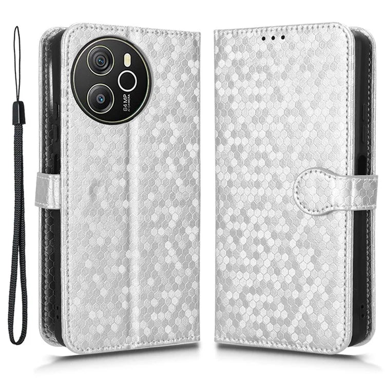 For Blackview Shark 8 / Oscal Tiger 12 Case Dot Pattern PU Leather Phone Cover Magnetic Clasp Stand
