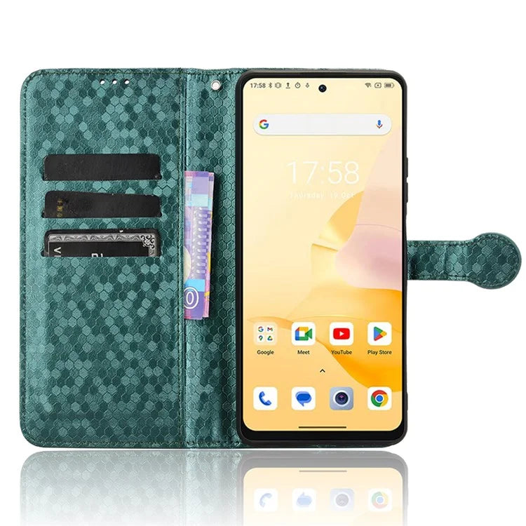 For Blackview Shark 8 / Oscal Tiger 12 Case Dot Pattern PU Leather Phone Cover Magnetic Clasp Stand