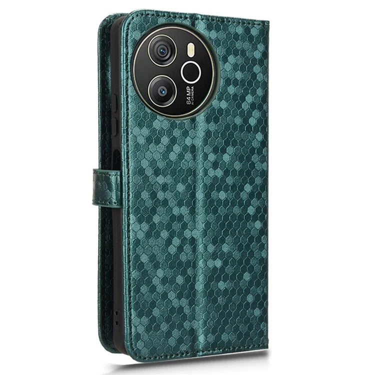 For Blackview Shark 8 / Oscal Tiger 12 Case Dot Pattern PU Leather Phone Cover Magnetic Clasp Stand