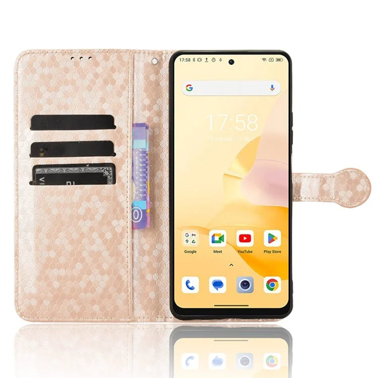 For Blackview Shark 8 / Oscal Tiger 12 Case Dot Pattern PU Leather Phone Cover Magnetic Clasp Stand