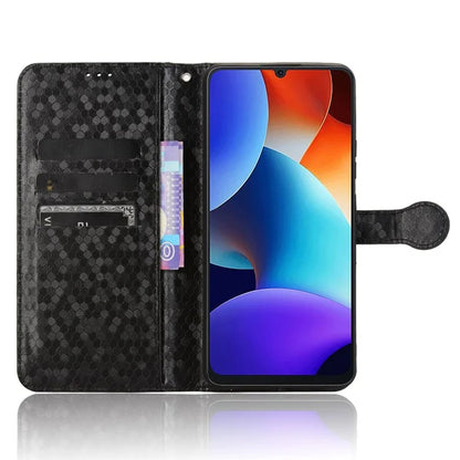 For Blackview Color 8 / Oscal Modern 8 Stand Case Dot Pattern Magnetic Clasp PU Leather Phone Cover
