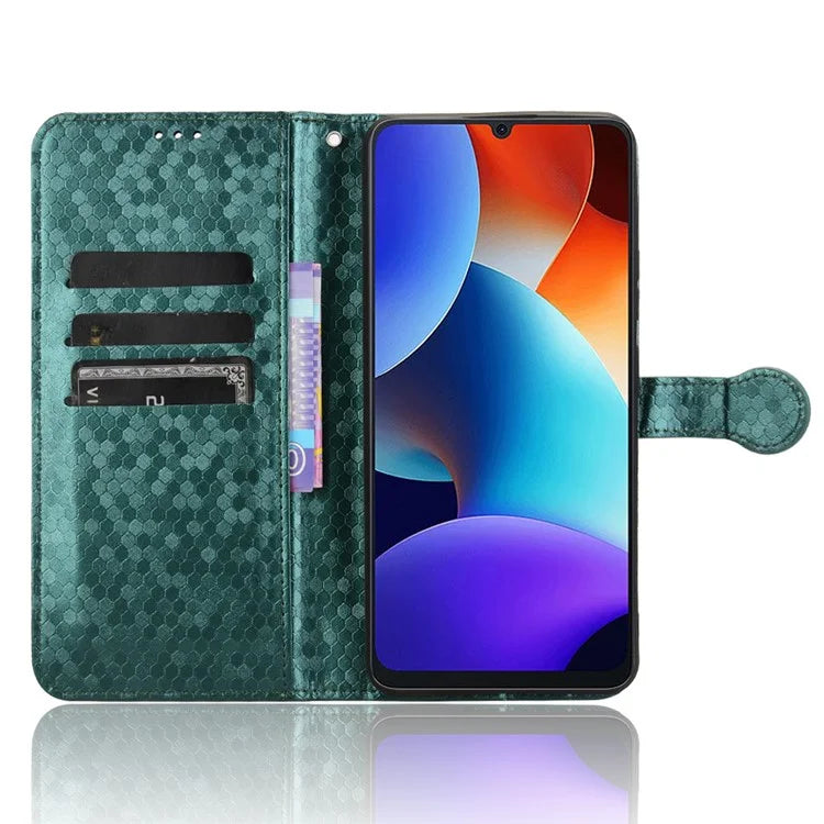 For Blackview Color 8 / Oscal Modern 8 Stand Case Dot Pattern Magnetic Clasp PU Leather Phone Cover