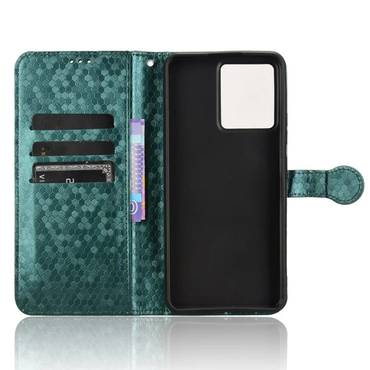 For Blackview Color 8 / Oscal Modern 8 Stand Case Dot Pattern Magnetic Clasp PU Leather Phone Cover