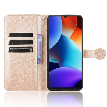 For Blackview Color 8 / Oscal Modern 8 Stand Case Dot Pattern Magnetic Clasp PU Leather Phone Cover