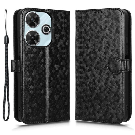 For Xiaomi Redmi 13 4G / Redmi Note 13R 5G / Poco M6 4G Case Wallet Leather Phone Cover Dot Pattern