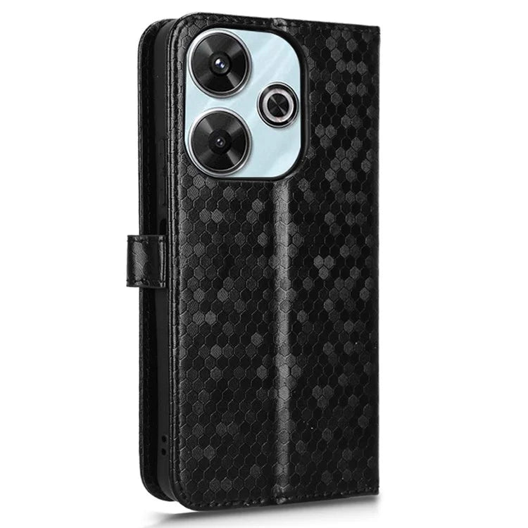 For Xiaomi Redmi 13 4G / Redmi Note 13R 5G / Poco M6 4G Case Wallet Leather Phone Cover Dot Pattern