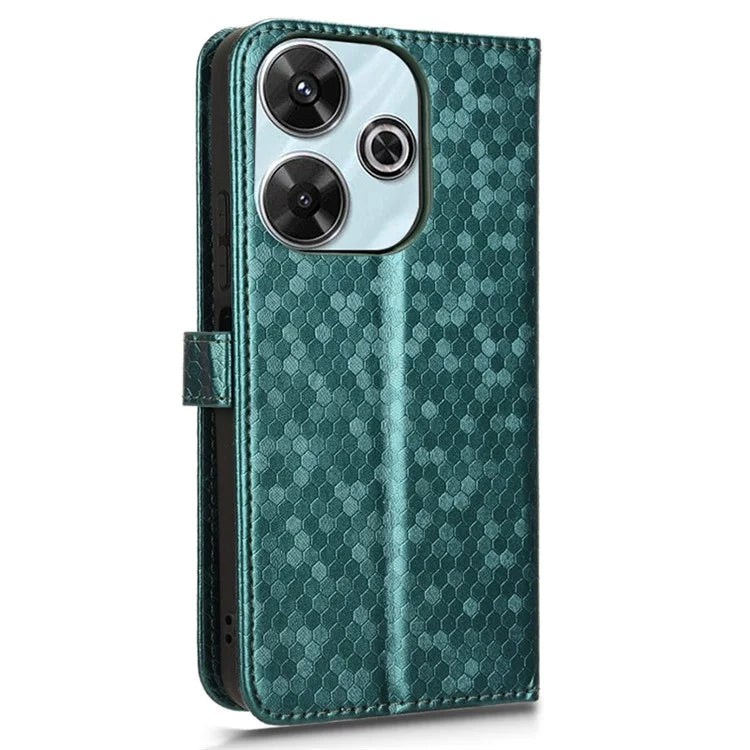 For Xiaomi Redmi 13 4G / Redmi Note 13R 5G / Poco M6 4G Case Wallet Leather Phone Cover Dot Pattern