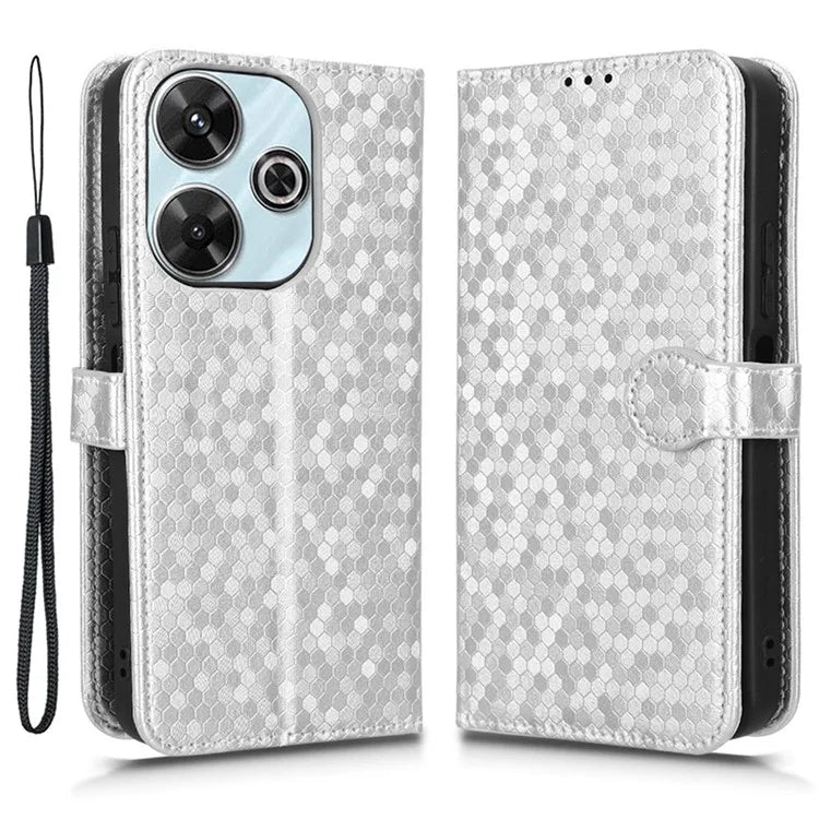 For Xiaomi Redmi 13 4G / Redmi Note 13R 5G / Poco M6 4G Case Wallet Leather Phone Cover Dot Pattern