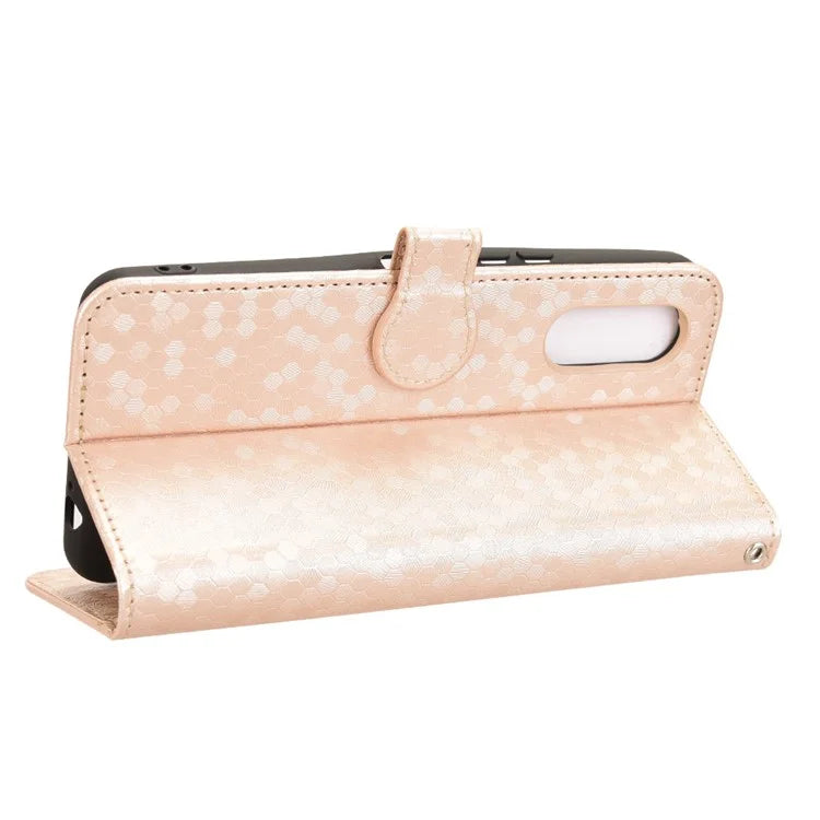 For Fujitsu Arrows We2 F-52E Case Dot Pattern Anti-Drop PU Leather Phone Cover