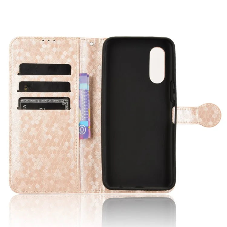 For Fujitsu Arrows We2 F-52E Case Dot Pattern Anti-Drop PU Leather Phone Cover