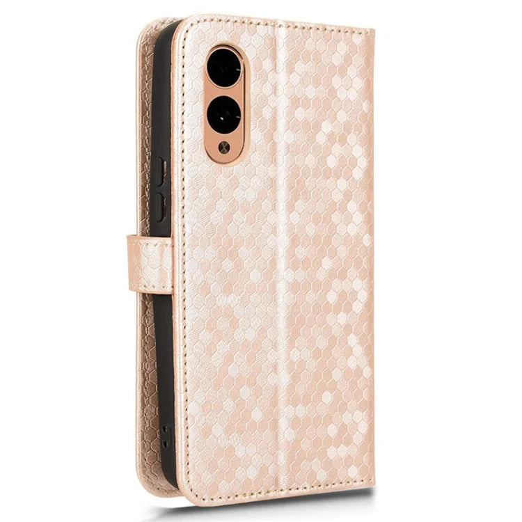 For Fujitsu Arrows We2 F-52E Case Dot Pattern Anti-Drop PU Leather Phone Cover