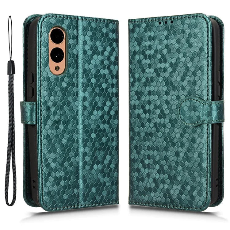 For Fujitsu Arrows We2 F-52E Case Dot Pattern Anti-Drop PU Leather Phone Cover