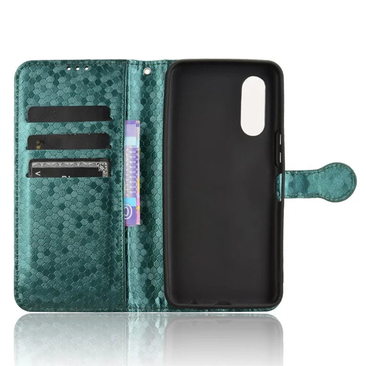 For Fujitsu Arrows We2 F-52E Case Dot Pattern Anti-Drop PU Leather Phone Cover