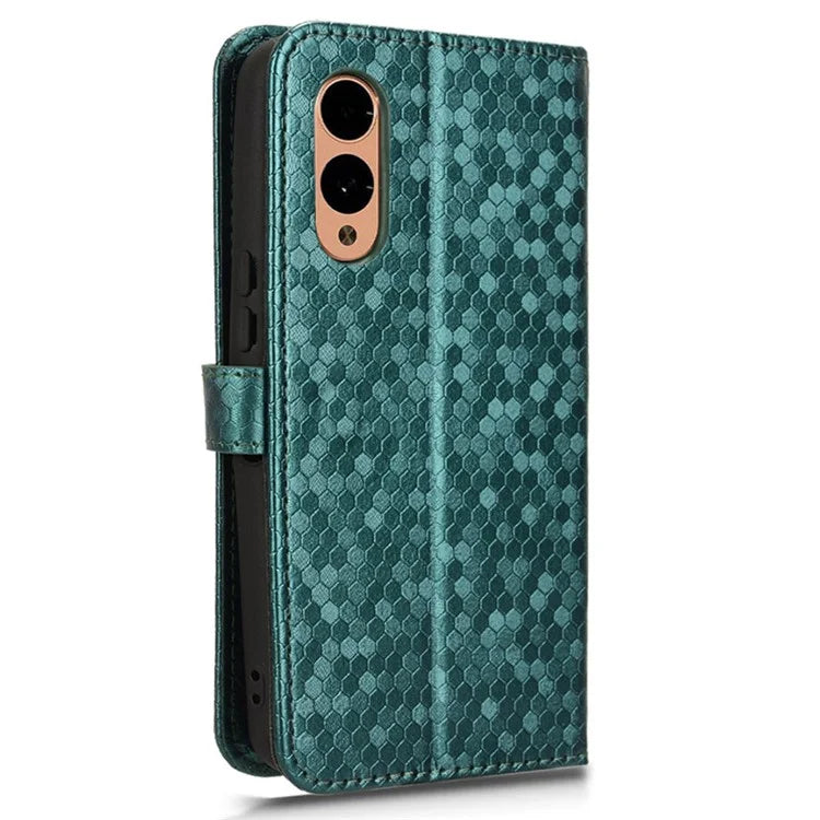 For Fujitsu Arrows We2 F-52E Case Dot Pattern Anti-Drop PU Leather Phone Cover