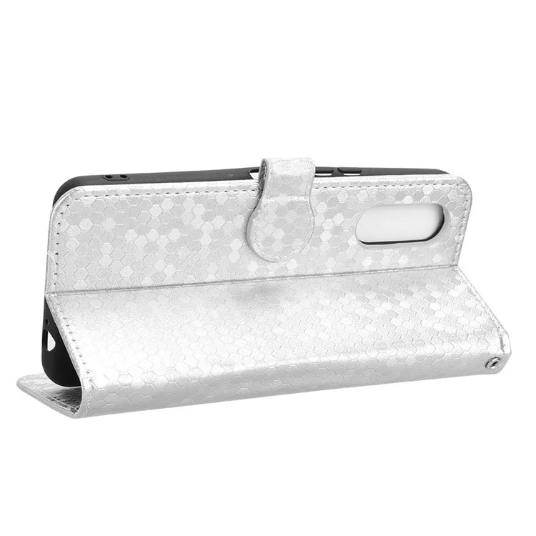 For Fujitsu Arrows We2 F-52E Case Dot Pattern Anti-Drop PU Leather Phone Cover