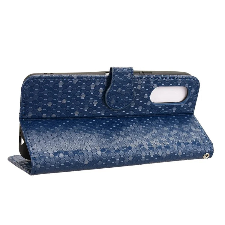 For Fujitsu Arrows We2 F-52E Case Dot Pattern Anti-Drop PU Leather Phone Cover