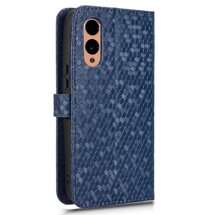 For Fujitsu Arrows We2 F-52E Case Dot Pattern Anti-Drop PU Leather Phone Cover