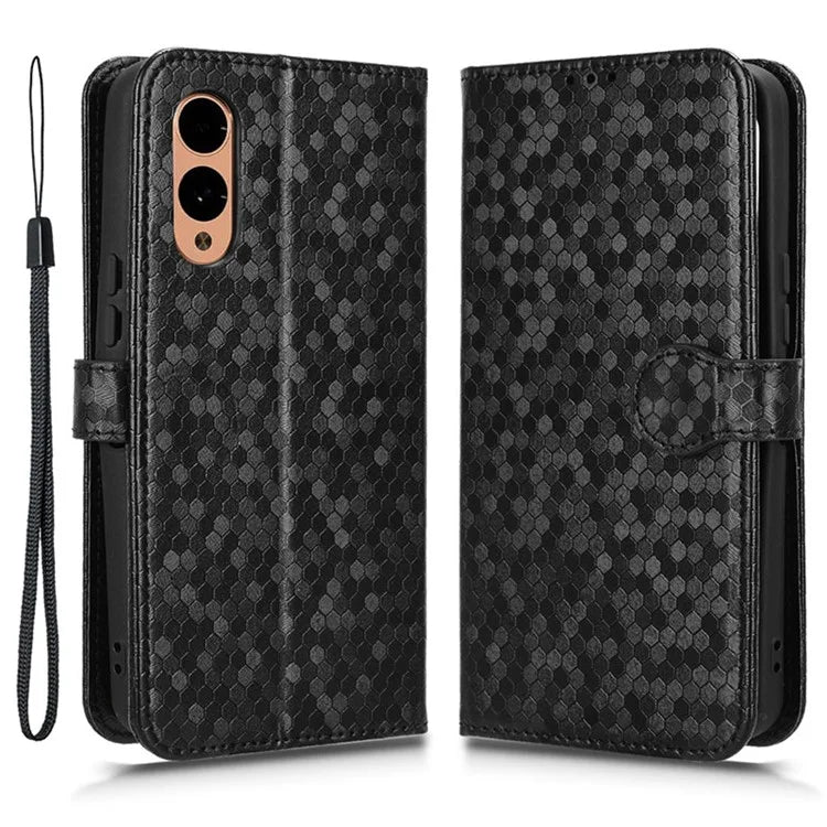For Fujitsu Arrows We2 F-52E Case Dot Pattern Anti-Drop PU Leather Phone Cover