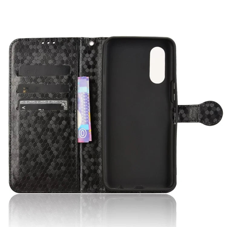 For Fujitsu Arrows We2 F-52E Case Dot Pattern Anti-Drop PU Leather Phone Cover