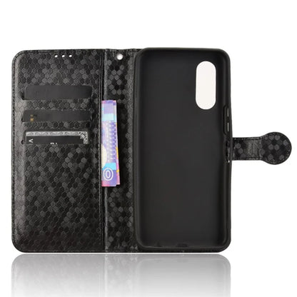 For Fujitsu Arrows We2 F-52E Case Dot Pattern Anti-Drop PU Leather Phone Cover