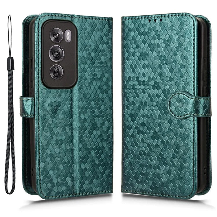 For Oppo Reno12 Pro 5G (Global) Case Dot Pattern Leather Phone Cover Magnetic Clasp Protect