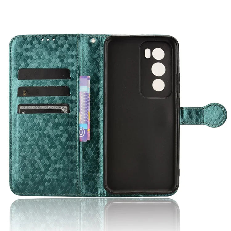 For Oppo Reno12 Pro 5G (Global) Case Dot Pattern Leather Phone Cover Magnetic Clasp Protect