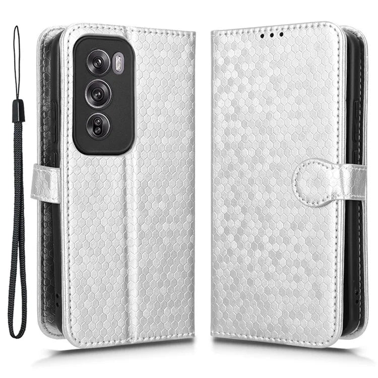 For Oppo Reno12 Pro 5G (Global) Case Dot Pattern Leather Phone Cover Magnetic Clasp Protect