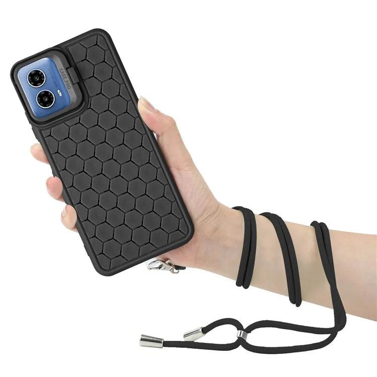 For Motorola Moto G34 5G Case TPU Phone Case with Kickstand and Lanyard