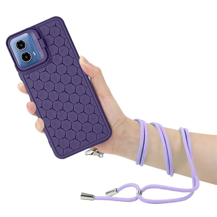 For Motorola Moto G34 5G Case TPU Phone Case with Kickstand and Lanyard