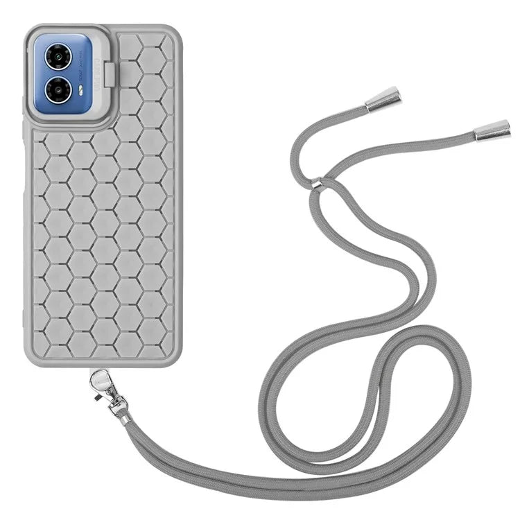 For Motorola Moto G34 5G Case TPU Phone Case with Kickstand and Lanyard