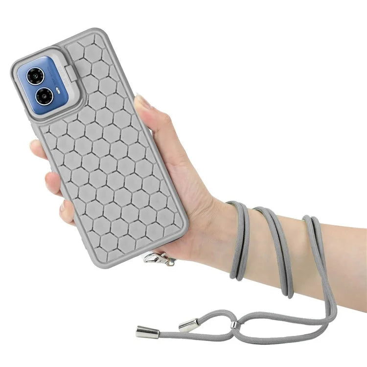 For Motorola Moto G34 5G Case TPU Phone Case with Kickstand and Lanyard