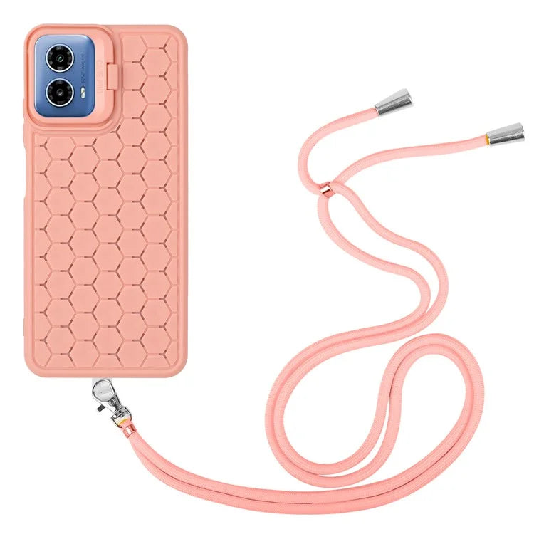 For Motorola Moto G34 5G Case TPU Phone Case with Kickstand and Lanyard