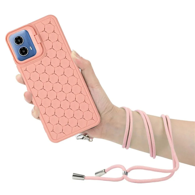For Motorola Moto G34 5G Case TPU Phone Case with Kickstand and Lanyard
