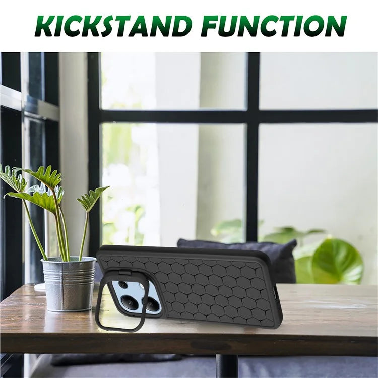 For Xiaomi Redmi Note 13 4G Case Kickstand TPU Phone Cover Heat Dissipation Breathable