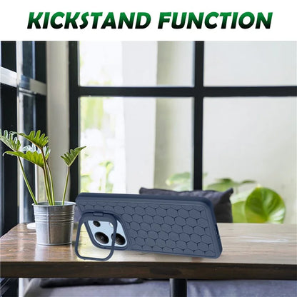 For Xiaomi Redmi Note 13 4G Case Kickstand TPU Phone Cover Heat Dissipation Breathable