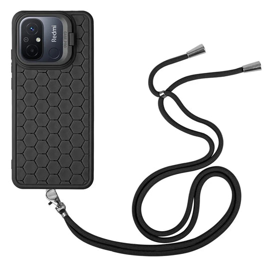 For Xiaomi Redmi 12C 4G Cell Phone Case TPU Phone Cover with Kickstand and Lanyard