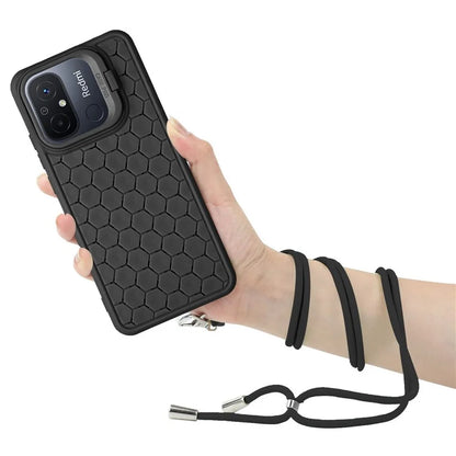 For Xiaomi Redmi 12C 4G Cell Phone Case TPU Phone Cover with Kickstand and Lanyard