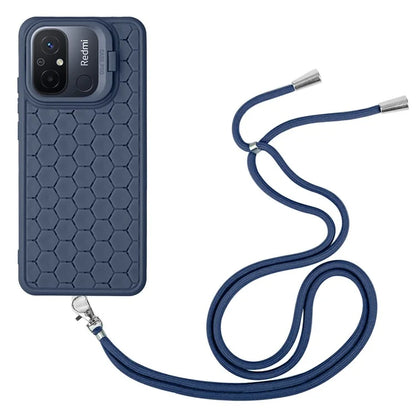 For Xiaomi Redmi 12C 4G Cell Phone Case TPU Phone Cover with Kickstand and Lanyard