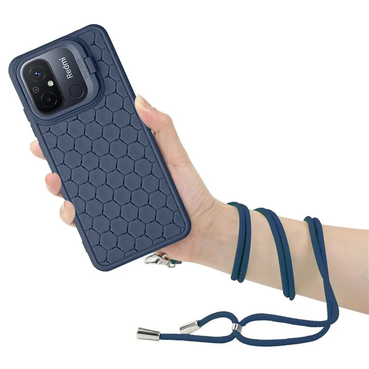 For Xiaomi Redmi 12C 4G Cell Phone Case TPU Phone Cover with Kickstand and Lanyard
