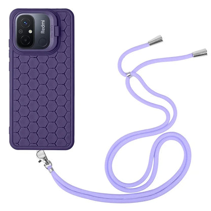 For Xiaomi Redmi 12C 4G Cell Phone Case TPU Phone Cover with Kickstand and Lanyard