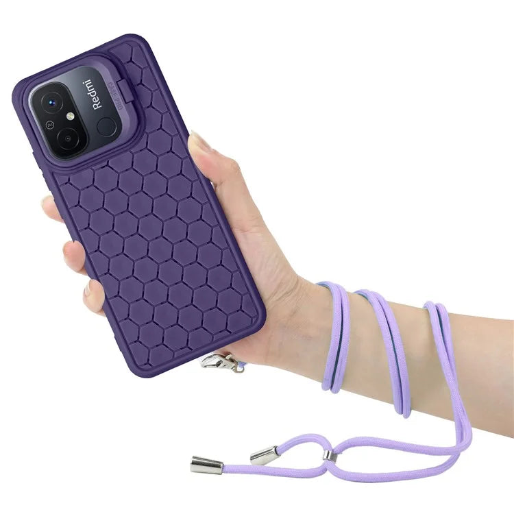 For Xiaomi Redmi 12C 4G Cell Phone Case TPU Phone Cover with Kickstand and Lanyard