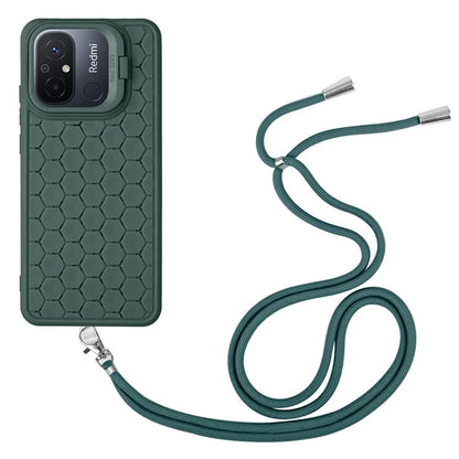 For Xiaomi Redmi 12C 4G Cell Phone Case TPU Phone Cover with Kickstand and Lanyard